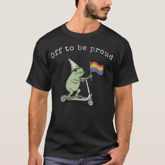 Stolz los mit dem lustigen Frosch-Scooter Pride Lg T-Shirt