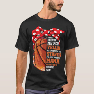 Stolz Mama und mein Sohn Größter Fansball Basketba T-Shirt