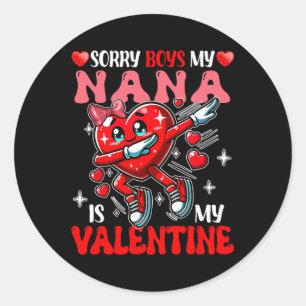 Stolz, meine Nana ist mein Valentinstag, der das H Runder Aufkleber