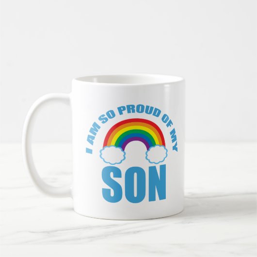 Stolz meines Sohn Rainbow Gay Pride Parent Kaffeetasse (Links)