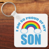 Stolz meines Sohn Rainbow Gay Pride Parent Schlüsselanhänger (Vorderseite)