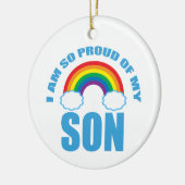 Stolz meines Sohnes Rainbow Gay Pride Weihnachten Keramik Ornament (Links)