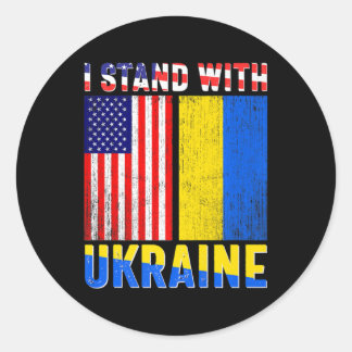 Stolz mit der Ukraine Vintages ukrainisches Amerik Runder Aufkleber