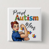 Stolz Mutter Autismust Knopf Pins Abzeichen Button (Vorderseite)