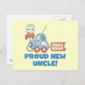 Stolz neuer Onkel Es ist ein Boy Tshirts und Gesch Ankündigungspostkarte (Vorne/Hinten)