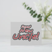 Stolz neuer Onkel - Roter und Schwarzer Text Postkarte (Stehend Vorderseite)