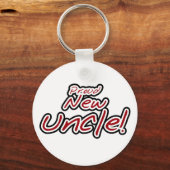 Stolz neuer Onkel - Roter und Schwarzer Text Schlüsselanhänger (Vorderseite)