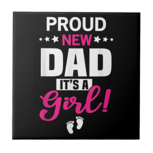 Stolz neuer Papa Es ist ein Mädchen Fliese