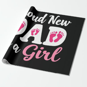 Stolz neuer Papa Es ist ein weiblicher Gender-Vate Geschenkpapier