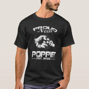 Stolz Neuer Poppie Est 2022 Der sonnige Vatertag T-Shirt