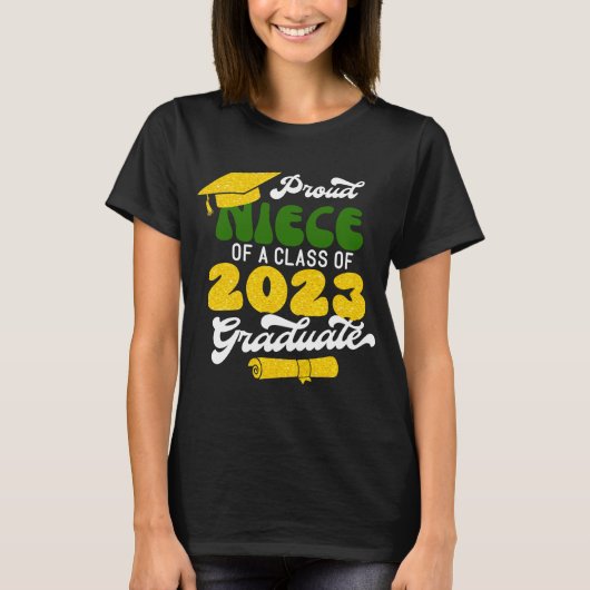 Stolz NIECE einer Klasse von 2023 Graduate Retro G T-Shirt (Vorderseite)