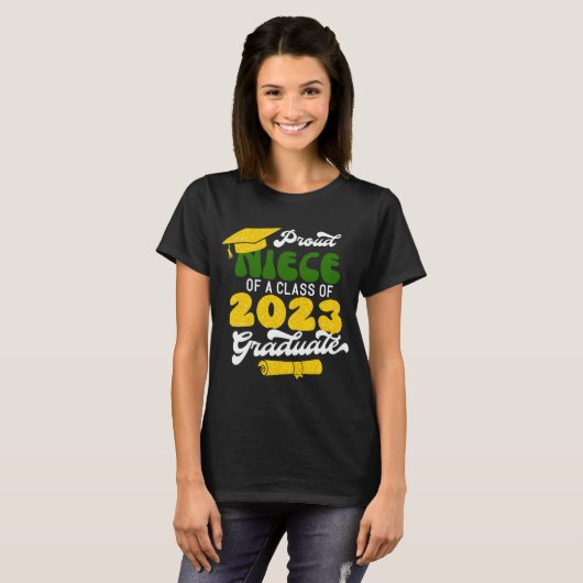 Stolz NIECE einer Klasse von 2023 Graduate Retro G T-Shirt (Vorne ganz)