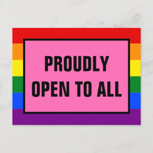 Stolz offen für alle LGBT-Kunden - Regenbogenfreih Postkarte