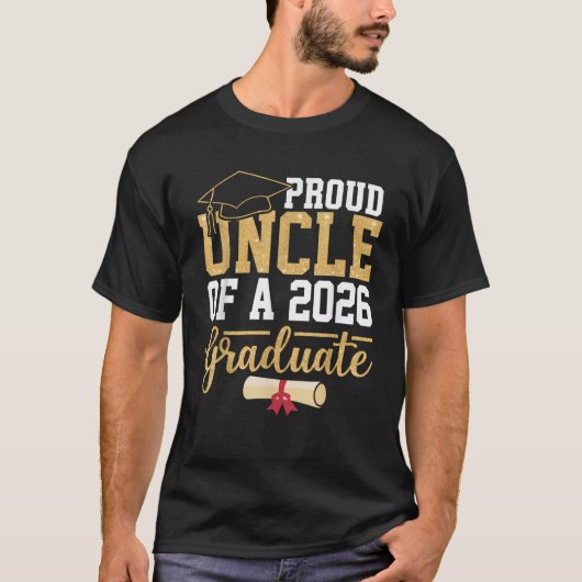 Stolz Onkel einer Klasse von 2026 Absolvent Senior T-Shirt (Vorderseite)