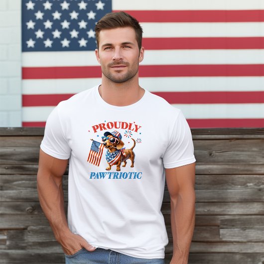 stolz pawtriotische Dackel Illustration Tri-Blend Shirt