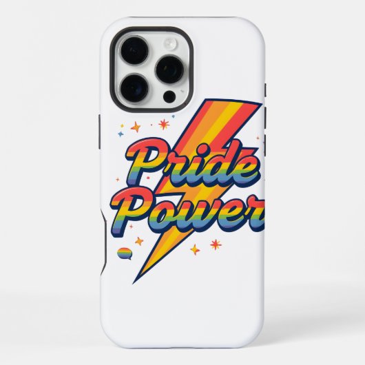 Stolz Power Blitz – LGBTQ+ Regenbogen Zitat iPhone Hülle (Rückseite)