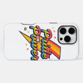 Stolz Power Blitz – LGBTQ+ Regenbogen Zitat iPhone Hülle (Rückseite (Horizontal))