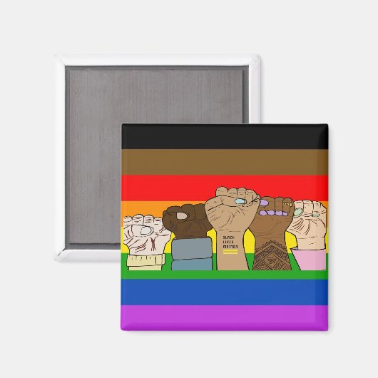 Stolz Power Fists / BLM Magnet (Vorderseite/Rückseite)