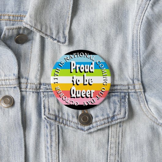 Stolz, Que zu sein, National Coming Out Day Button (Beispiel)