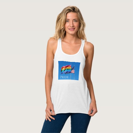 'Stolz'-Racerback-Tank Tank Top (Vorderseite Vollansicht)