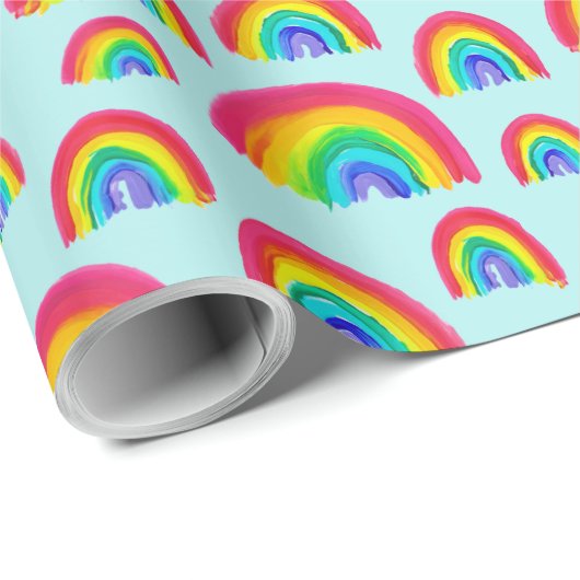 Stolz Rainbows handbemalt Light Blue Geschenkpapier (Rolleneckpunkt)