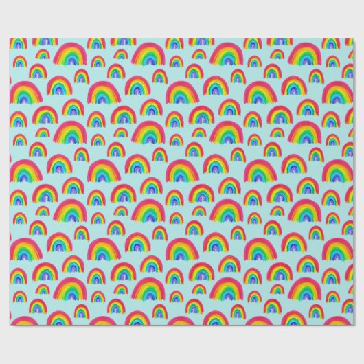 Stolz Rainbows handbemalt Light Blue Geschenkpapier (Flach)