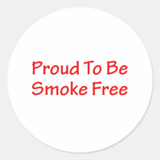 Stolz: rauchfrei runder aufkleber (Vorderseite)