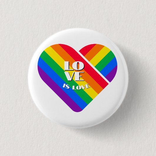 Stolz Regenbogen Herz Button (Vorderseite)