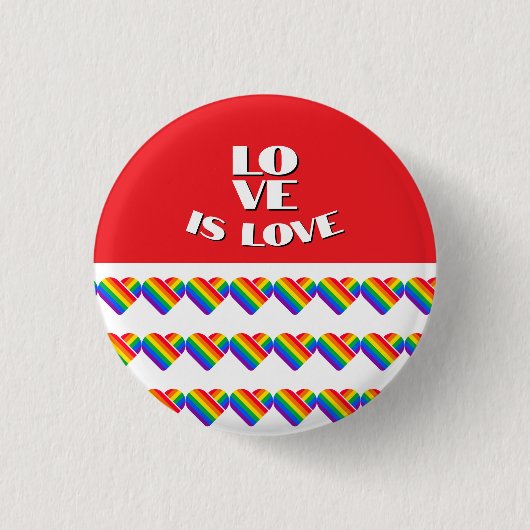 Stolz Regenbogen Herz Button (Vorderseite)