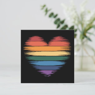 Stolz Regenbogen Herz Druck LGBT Gay Pride Einladung
