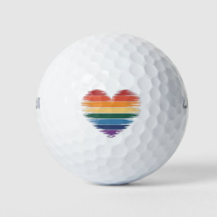 Stolz Regenbogen Herz Druck LGBT Gay Pride Golfball