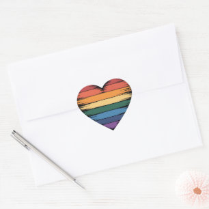 Stolz Regenbogen Herz Druck LGBT Gay Pride Herz-Aufkleber