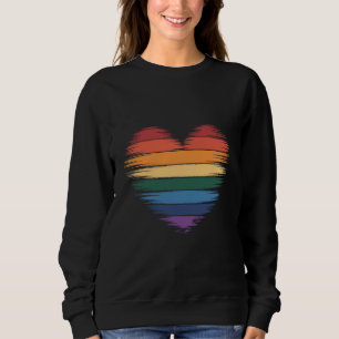 Stolz Regenbogen Herz Druck LGBT Gay Pride Sweatshirt