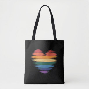 Stolz Regenbogen Herz Druck LGBT Gay Pride  Tasche