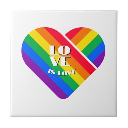 Stolz Regenbogen Herz Fliese (Vorderseite)
