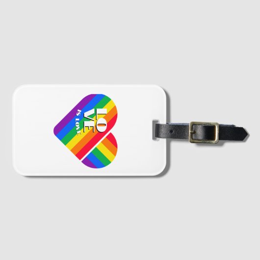 Stolz Regenbogen Herz  Gepäckanhänger (Vorderseite (Horizontal))