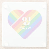 Stolz Regenbogen Herz Glasuntersetzer (Rückseite)