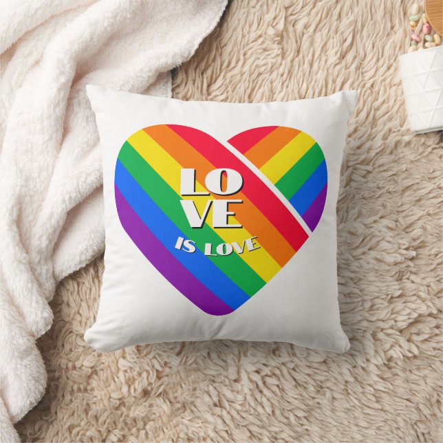 Stolz Regenbogen Herz   Kissen (Decke)