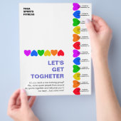 Stolz Regenbogen Herz Linien Flyer (Hand)