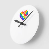 Stolz Regenbogen Herz Runde Wanduhr (Winkel)