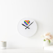 Stolz Regenbogen Herz Runde Wanduhr (Zuhause)