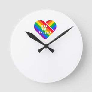 Stolz Regenbogen Herz Runde Wanduhr