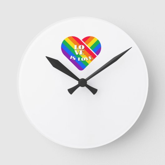 Stolz Regenbogen Herz Runde Wanduhr (Vorderseite)