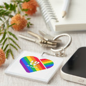 Stolz Regenbogen Herz Schlüsselanhänger (Vorderseite rechts)