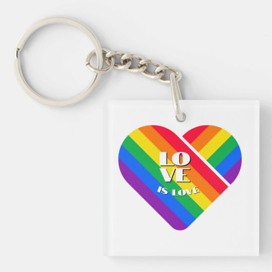 Stolz Regenbogen Herz Schlüsselanhänger (Vorderseite)