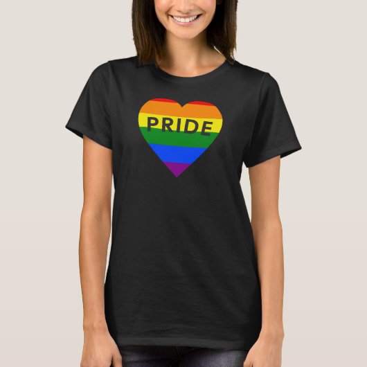 Stolz Regenbogen Herz T-Shirt (Vorderseite)