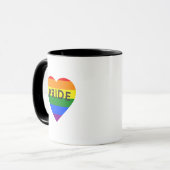 Stolz Regenbogen Herz Tasse (Vorderseite Links)