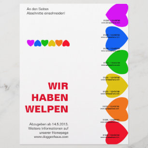 Stolz Regenbogen Herzen Abreißflyer Flyer