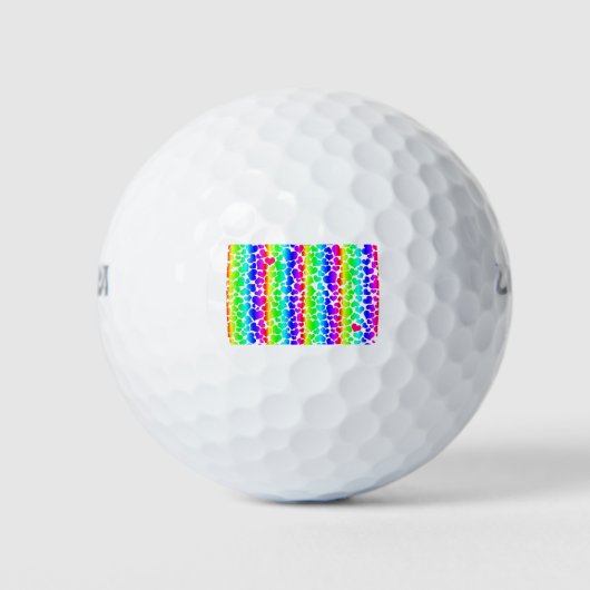 Stolz Regenbogen Herzen Golfball (Vorderseite)