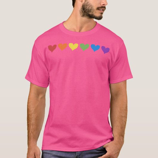 Stolz Regenbogen Herzen T-Shirt (Vorderseite)